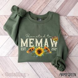 Memaw Sweatshirt, Sunflowers Grandma Sweater, Gift for New G