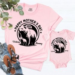 happy mothers day shirt, bear mommy and me shirts, custom m
