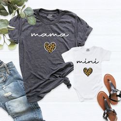 Mama and Mini Matching Shirts, Mommy and Me Shirt, Leopard C