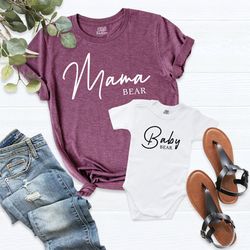 mama bear shirt, mom baby shirt, family matching shirt, baby