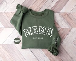 custom mama hoodie with children names and date, personal