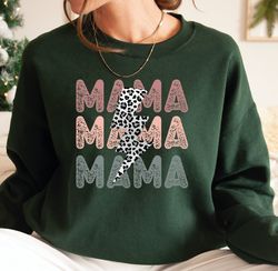 Vintage Stil Mama Sweatshirt, Mama T-Shirt, Leopar Patterned