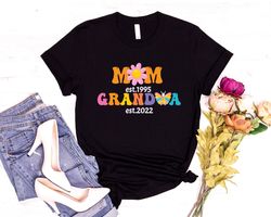 Mom Est Grandma Est Custom Shirt, Grandma Shirt, Mom Grandma Shirt, Pregnancy Announcement Shirt, Pregnancy Reveal Shirt