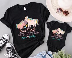 our first mothers day shirt, mommy and baby outfit, matching mom and baby shirt, mama and baby shirts, mothers day gift,