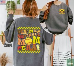 Custom Softball Mom Comfort Colors Sweatshirt, In My Softball Mom Era