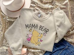 Winnie the Pooh Mama Bear Embroidered Sweatshirt, Pooh Bear Piglet Shi