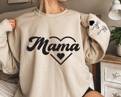 Personalized Mama Sweatshirt With Kids Name, Mothers Day Hoodie, Custo