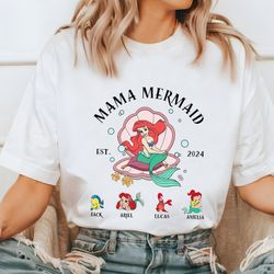 Little Mermaid Mama Shirt, Retro Princess Mama Mermaid Shirt, Disneyla