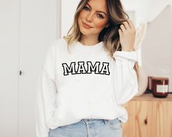 Mama Sweatshirt with Kid Names on Sleeve, Mothers Day Gift, Birthday Gift for Mom, New Mom Gift, Minimalist Cool Mom Tee