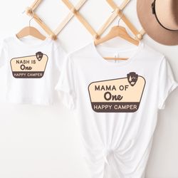 one happy camper birthday shirt, camping 1st birthday outfit, baby boy shirt