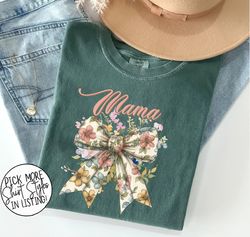 Vintage Mama Coquette Bow Shirt, Mommy Shirt, Flower Mama Shirt, Mama