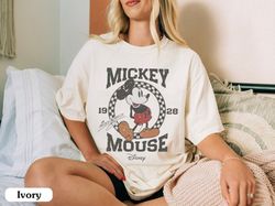 Retro Mickey Checkered Comfort Colors Shirt, Mickey Mouse 1928 Shirt,