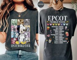 Epcot World Tour Comfort Colors Shirt, Mickey and Friends Shirt