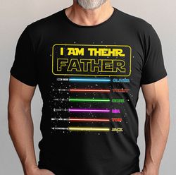 Custom I Am The Father With Kids Name Shirt, Custom Dad T-shirt, Fathers Day Gift for Him, Custom Dad Shirt, Father Day