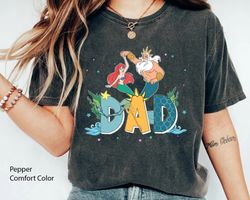 King Triton And Ariel Princess Comfort Colors T-shirt, The Little Mermaid Dad Shirt, Fathers Day Gift, Father And Son