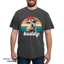 custom dog photo shirt, personalized dog dad name photo pet mens shirt, comfort colors dog father shirt