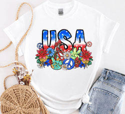 Usa Hippie Tee, Retro Usa Shirt, 4th Of July Tee, Retro Funny Fourth Shirt, Women 4th Of July Shirt, America Patriotic S