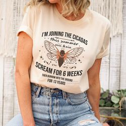 2024 Funny Cicada Shirt, Im Joining The Cicadas Meme Unisex Jersey Shirt, Cicada Bug Humor Dark Academia Shirt