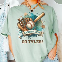 Custom Baseball Mom Shirt, Baseball Name and Number Shirt, Game Day Shirt, Baseball Mama Shirt, Mom Baseball Shirt