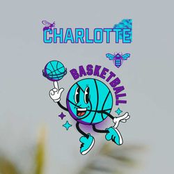 Vintage Charlotte Hornets Basketball Svg Digital Download