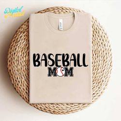 Baseball Mom Heart Svg Digital Download