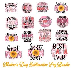 Mother Day Sublimation PNG Bundle, Trendy Retro Mom Png Bundle, Funny Mom Shirt PNG
