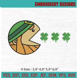 PacMan Happy St Patricks Day Machine Embroidery Digitizing Design File
