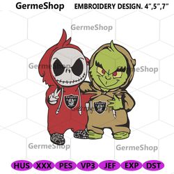 Las Vegas Raiders Jack And Grinch Embroidery Design File Download