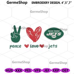Peace Love New York Jets Embroidery Design File Download