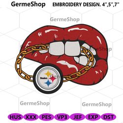 Pittsburgh Steelers Inspired Lips Embroidery Design Download