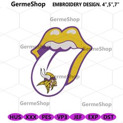 Rolling Stone Logo Minnesota Vikings Embroidery Design Download File