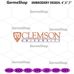 Clemson University Football Logo Machine Embroidery File, Clemson Tigers Embroidery Design