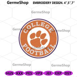 College Football Clemson Tigers Logo Machine Embroidery, Clemson NCAA Embroidery