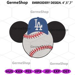 Mickey Los Angeles Dodgers Logo Embroidery, LA Mickey Embroidery Download