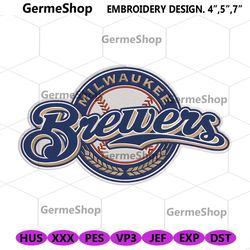 Milwaukee Brewers Machine Embroidery, Brewers MLB Embroidery Digital