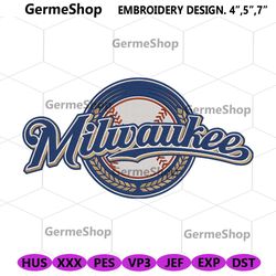 Milwaukee Baseball Logo Embroidery Download, Milwaukee MLB Design Emboidery
