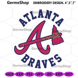 Atlanta Braves Baseball Team Wrap Symbol Logo Machine Embroidery File