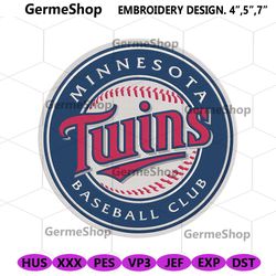 Minnesota Twins Baseball Club Logo Embroidery, MLB Team Logo Embroidery Download