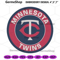 Minnesota Twins MLB Team Logo Embroidery Digital File, Minnesota Twins Embroidery Download