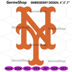 New York Mets Logo Machine Embroidery Design, New York Mets MLB Embroidery