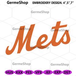 Mets MLB Wordmark Embroidery Download, NY Mets Embroidery Logo