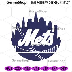NY Mets MLB Embroidery Logo, Mets Baseball Team Logo Machine Embroidery