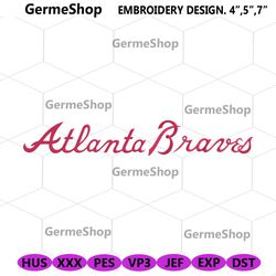Atlanta Braves Curves Transparent Logo Machine Embroidery Design