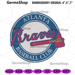 Atlanta Braves Baseball Club Circle Logo Embroidery Instant Download