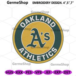 Oakland MLB Logo Machine Embroidery, MLB Athletics Design Embroidery