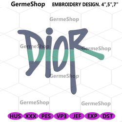 Dior X Shawn Stussy Logo Embroidery Design Download