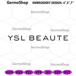 YSL Beaute Wordmark Logo Embroidery Design Download