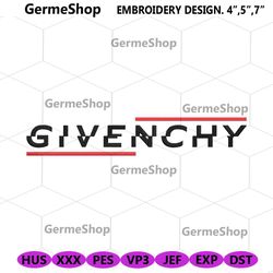 Givenchy Glitch Effect Logo Embroidery Design Download