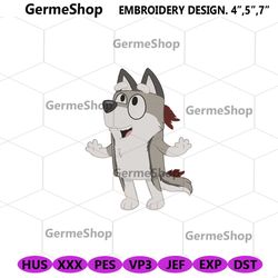 Smile Bluey Character Embroidery Download File, Dog Family Bluey Embroidery Instant Digital, Bluey Cartoon Manchine Embr