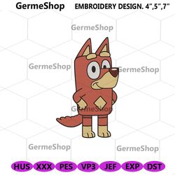 Rusty Bluey Embroidery File, Bluey Red Kelpie Embriodery Designs, Bluey Character File Machine Embroirdery Instant Digit